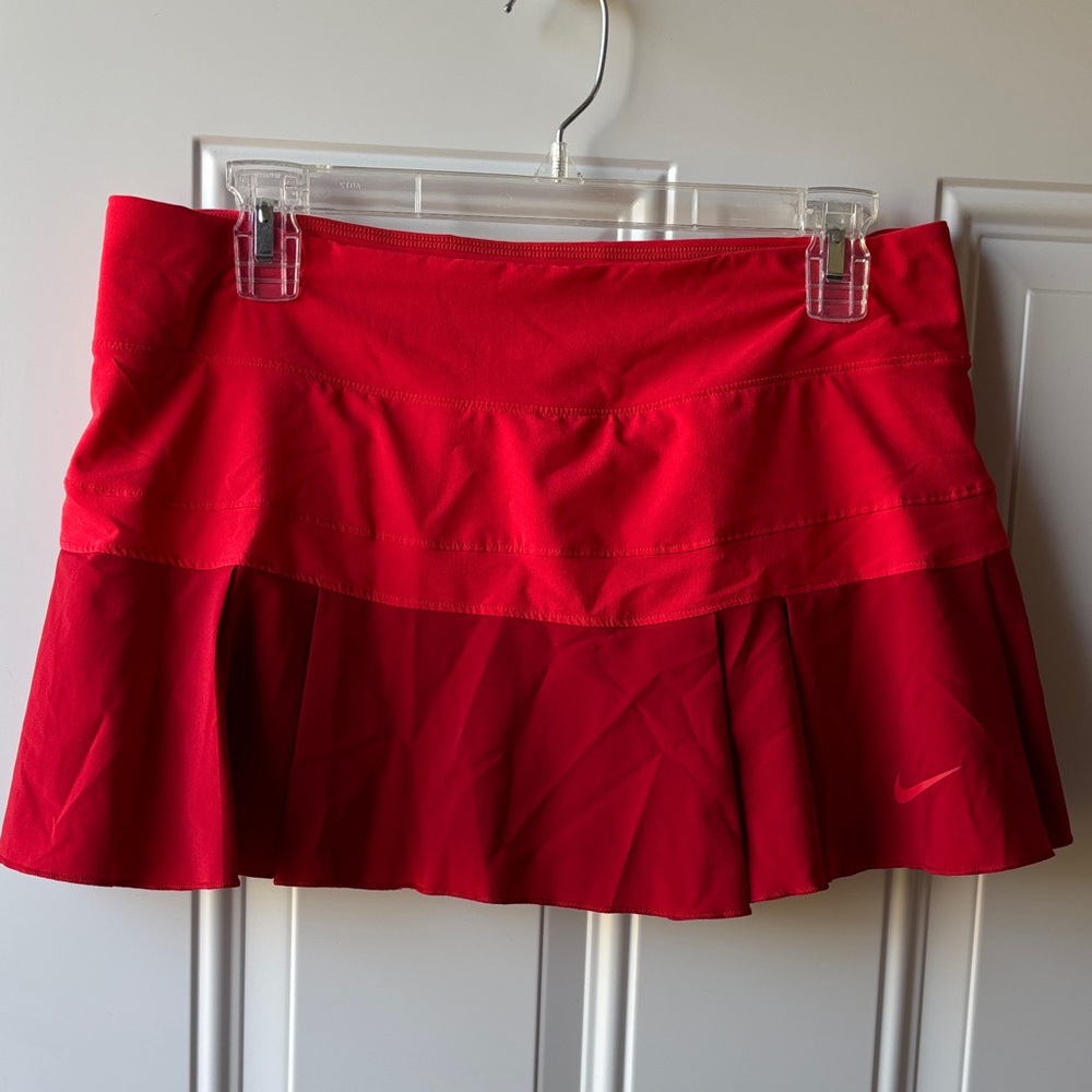 Nike Bright Red Pleated Athletic Skirt